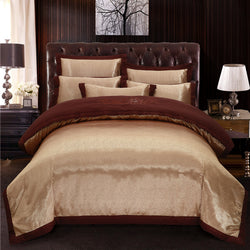 Luxury Jacquard Polycotton Duvet Cover and Bed Sheet Bedding Set