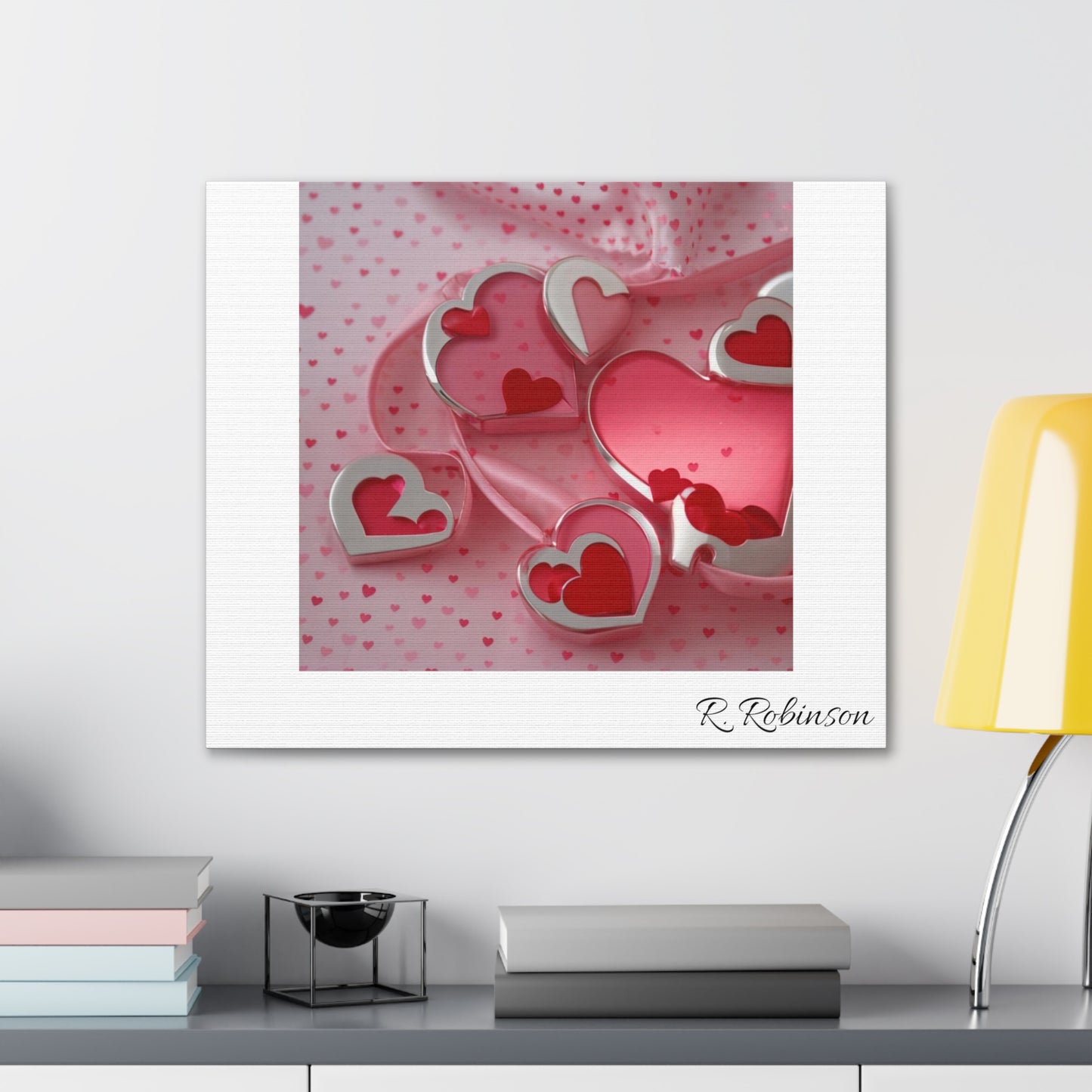 Red Hearts and Pink Satin No 1 Canvas Gallery Wraps