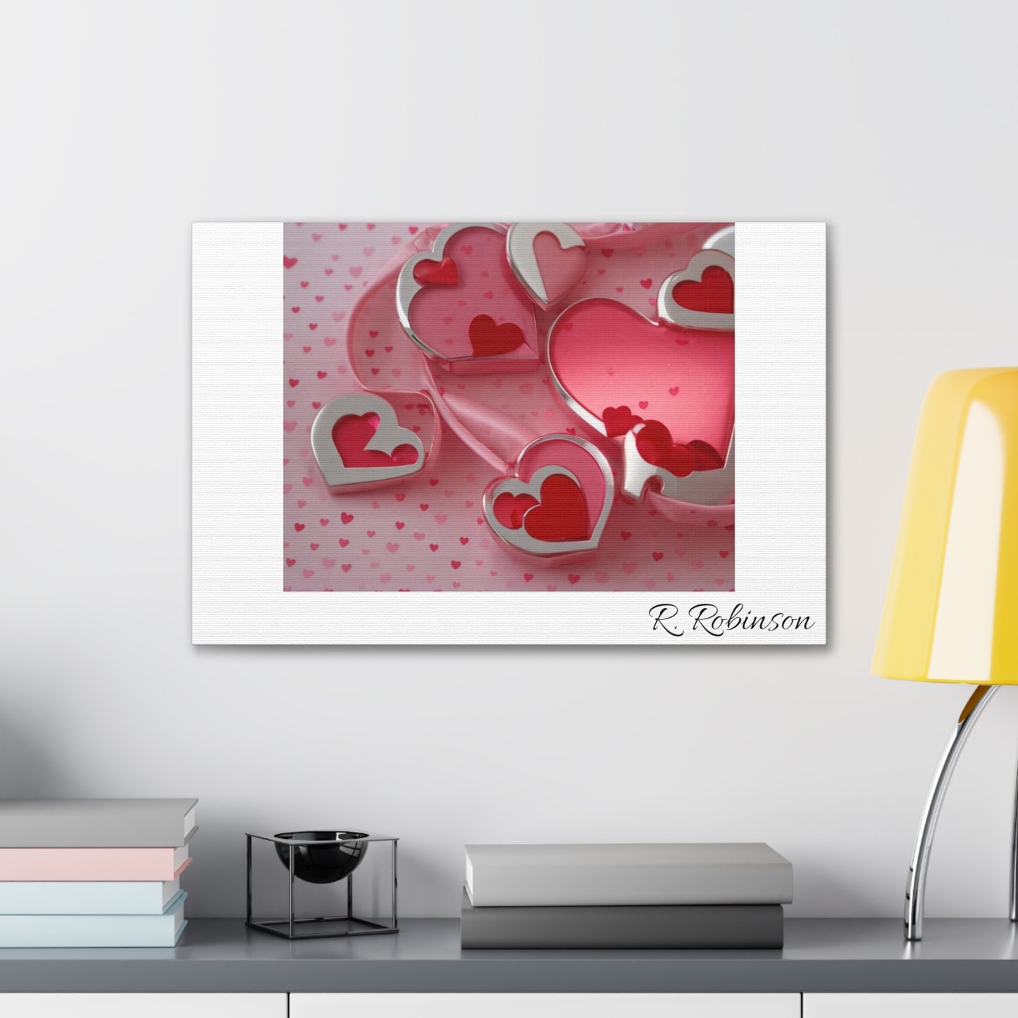 Red Hearts and Pink Satin No 1 Canvas Gallery Wraps