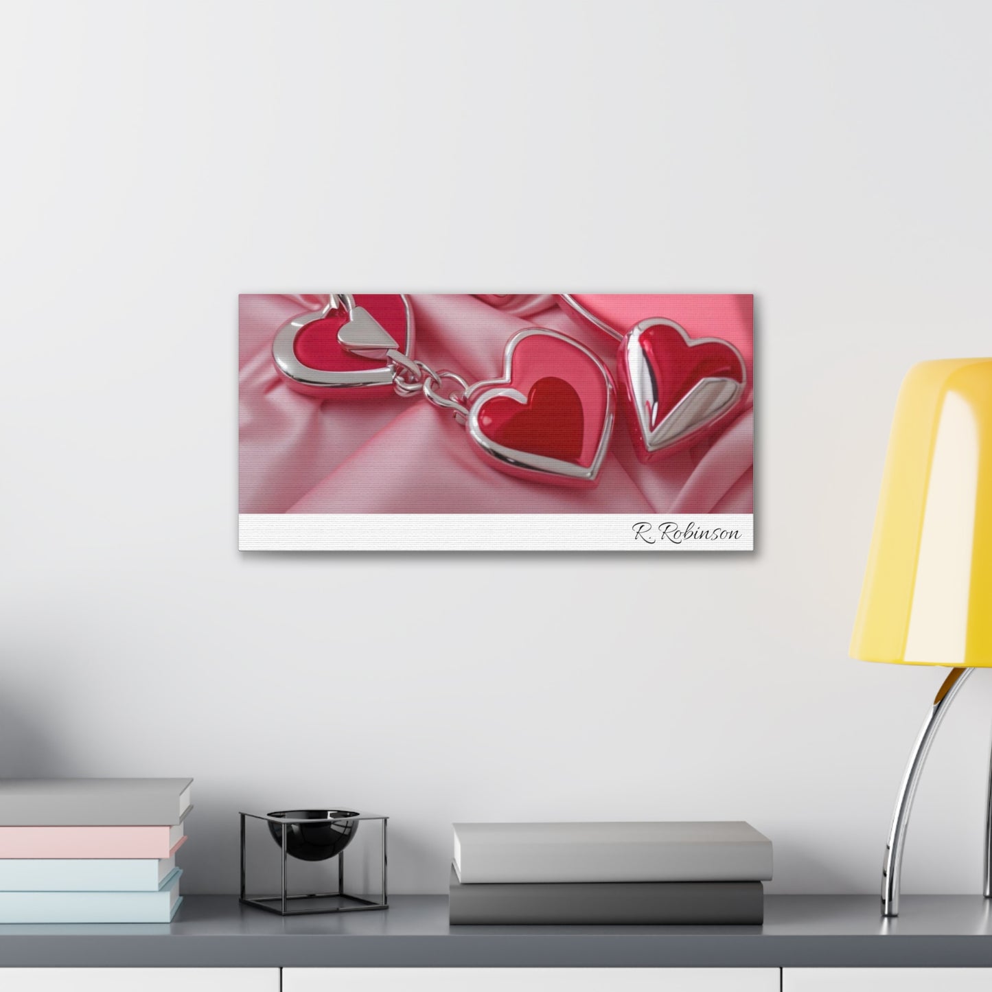 Red Hearts and Pink Satin No 2 Canvas Gallery Wraps