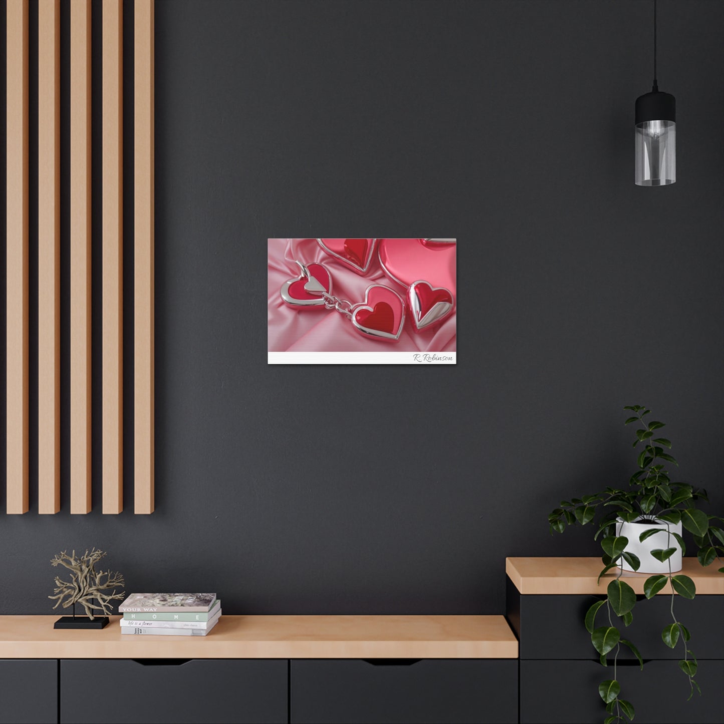 Red Hearts and Pink Satin No 2 Canvas Gallery Wraps