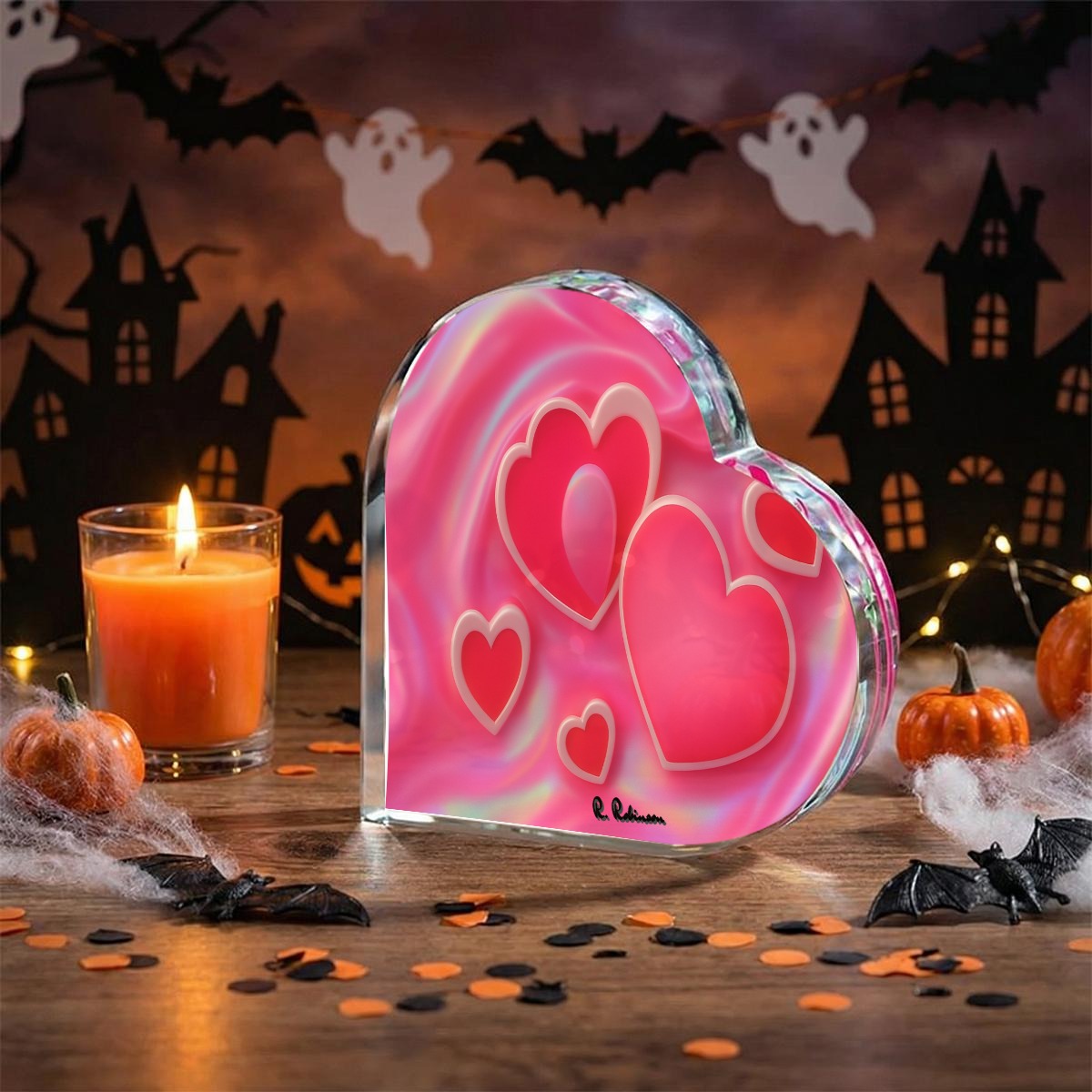 Celebrate love in style with this stunning heart-shaped acrylic ornament. Crafted from premium 1cm thick, crystal-clear acrylic, it delivers exceptional transparency and durability with beautifully finished smooth edges. The sleek, minimalist design complements any décor—from bedrooms and living rooms to offices and special events. Use it as a standalone display piece or a charming stand for lightweight photos and cards. Featuring full single-sided UV printing, this customizable ornament adds warmth and ele