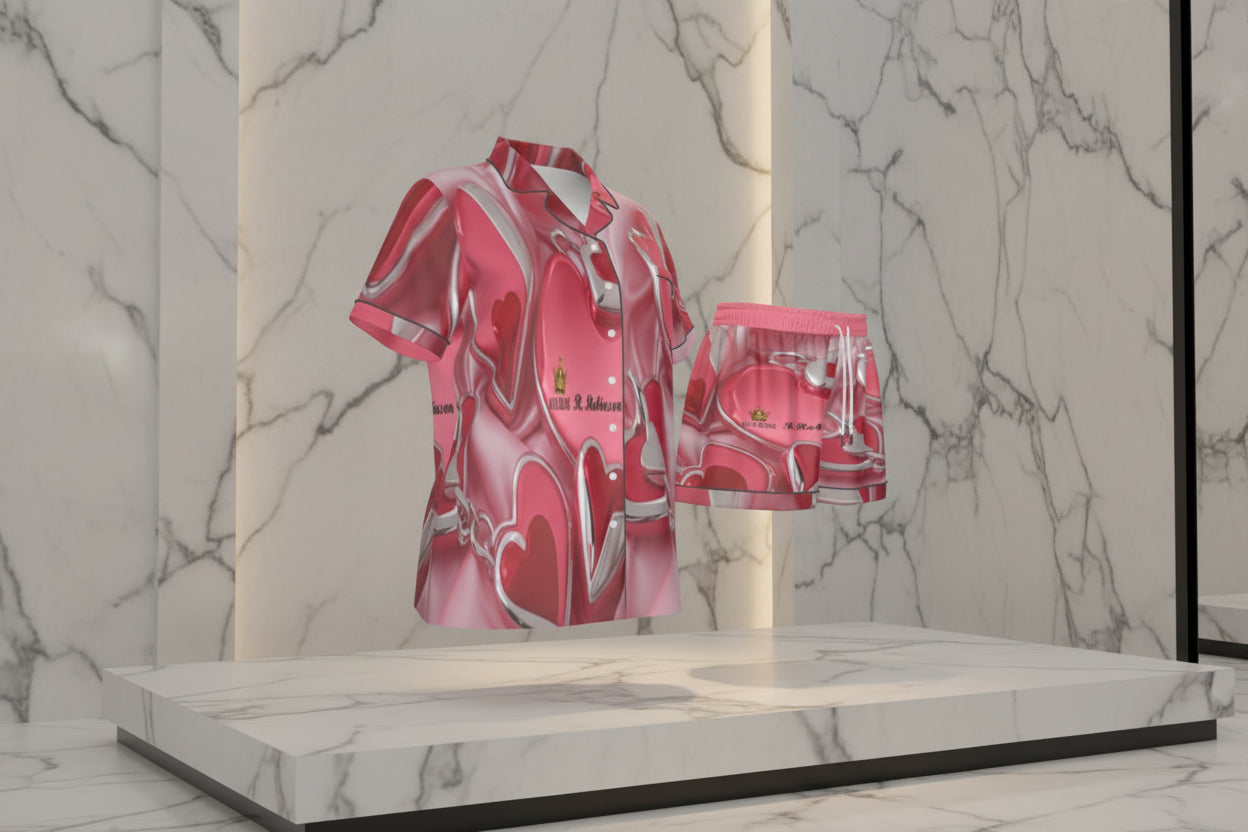 Slip into pure comfort with the Love2 pajama set—where silky-smooth imitation silk meets laid-back style. Crafted from a luxurious blend of 97% polyester and 3% spandex, this lightweight fabric feels buttery against your skin while keeping you cool through warm nights. The short-sleeve design is perfect for summer lounging, featuring a classic regular fit, contrast splice detailing, practical chest pocket, and easy button closure. At just 90g/m², it's breathable enough for hot sleepers but substantial enoug