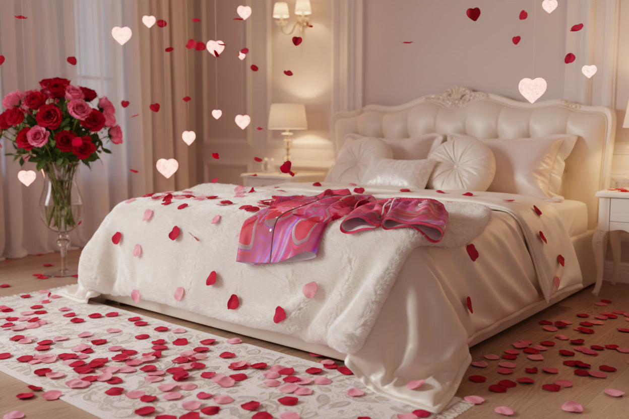 Slip into pure comfort with the Sheer Love pajama set—where silky-smooth imitation silk meets laid-back style. Crafted from a luxurious blend of 97% polyester and 3% spandex, this set delivers that coveted silk-like feel against your skin without the fuss. The short-sleeve design keeps you cool and breezy, making it perfect for warm nights and lazy mornings. Features a classic regular fit, practical chest pocket, and easy button closure. At just 90g/m², the lightweight fabric breathes beautifully, so you ca