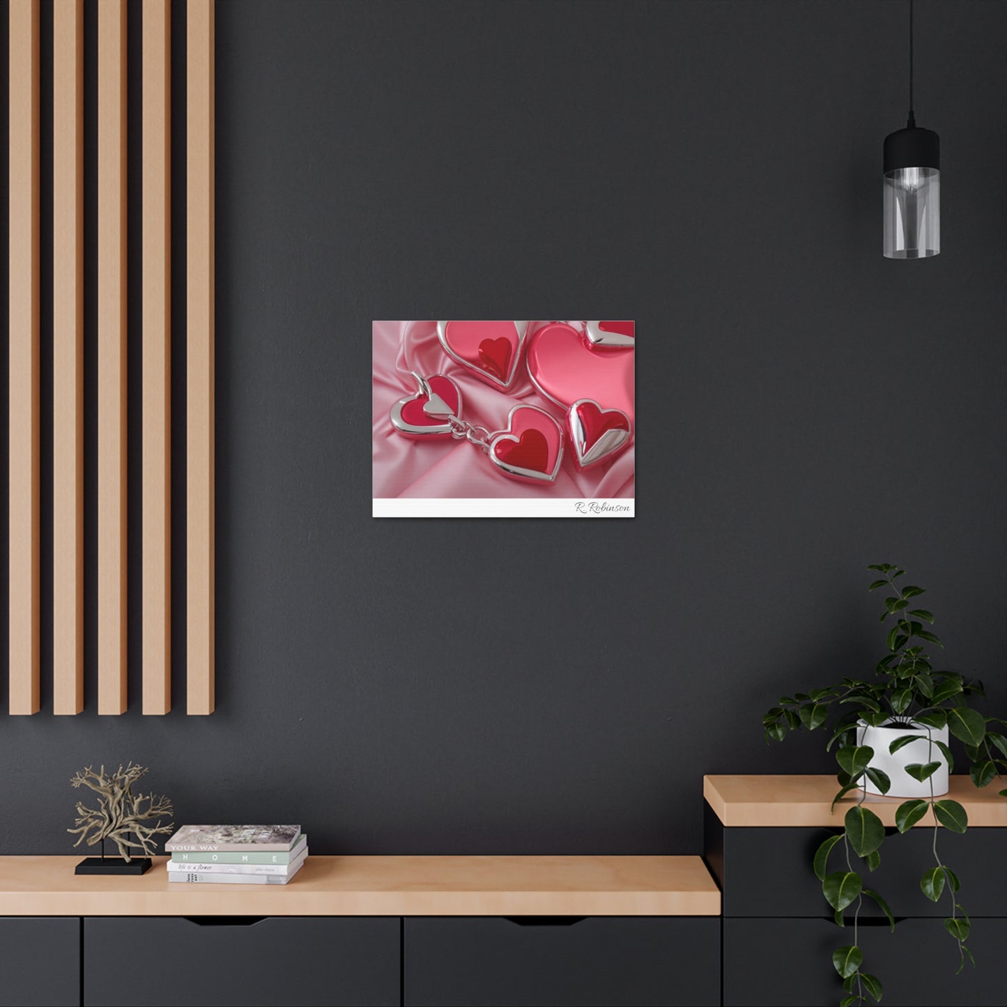 Red Hearts and Pink Satin No 2 Canvas Gallery Wraps