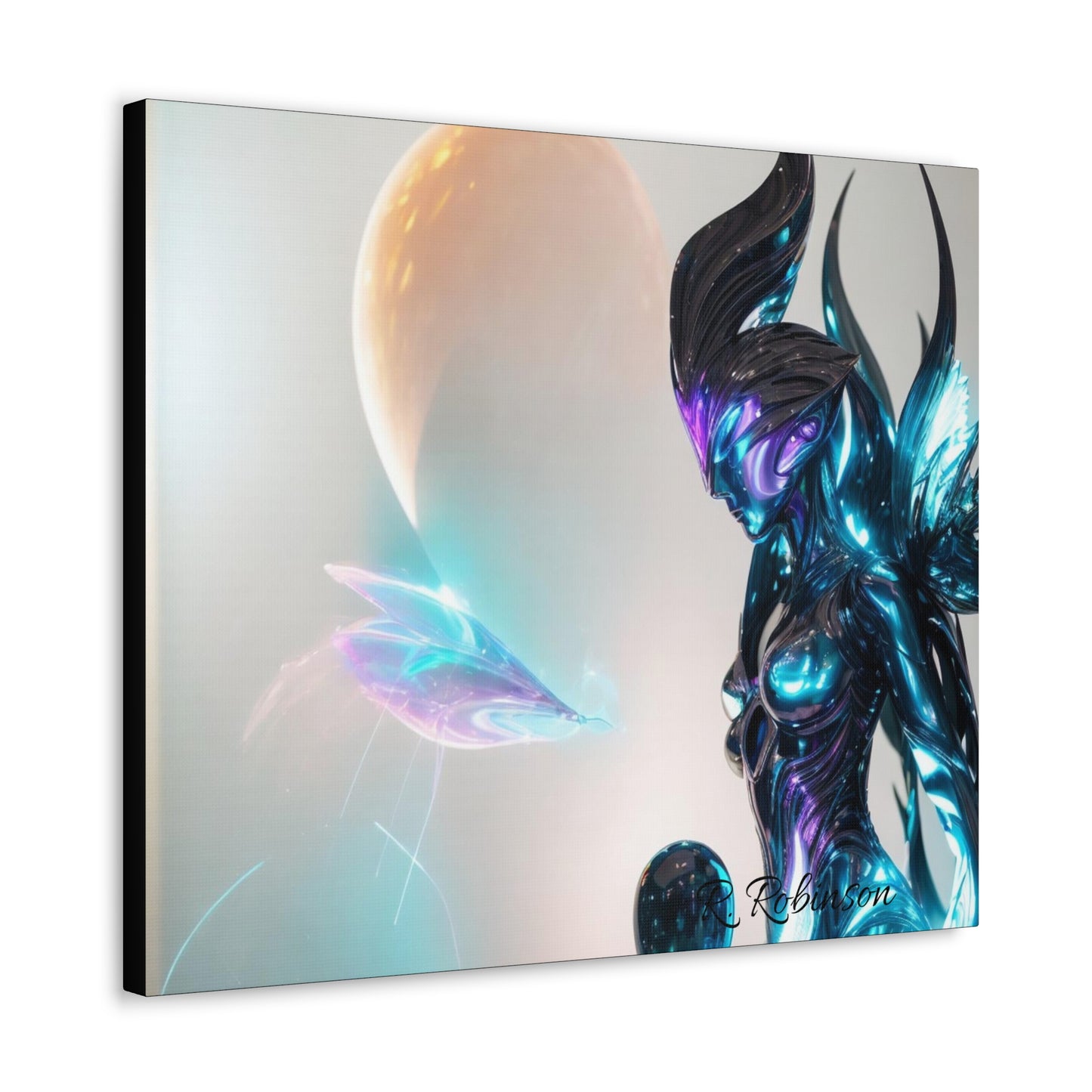 Uplift any room's decor with Plasma Woman#1 Canvas Gallery Wraps. Printed on high-quality artist-grade cotton substrate, these wraps feature finely textured fabric that reproduces images with outstanding clarity and detail. Made with 100% cotton and weighing 400gsm, these durable wraps are perfect for showcasing vibrant artwork for years to come. Available in multiple sizes.  Work number 1 in a collectable series.