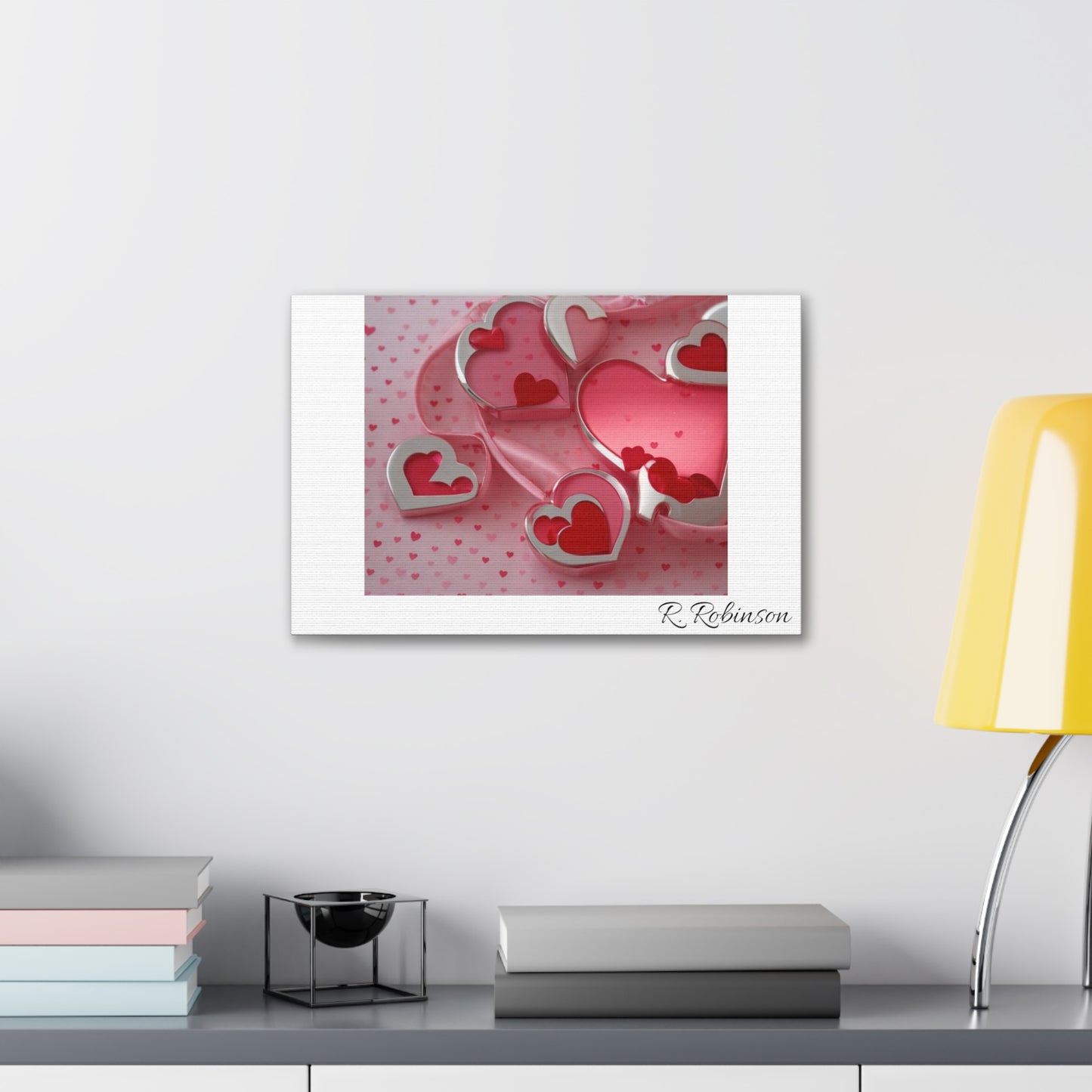 Red Hearts and Pink Satin No 1 Canvas Gallery Wraps