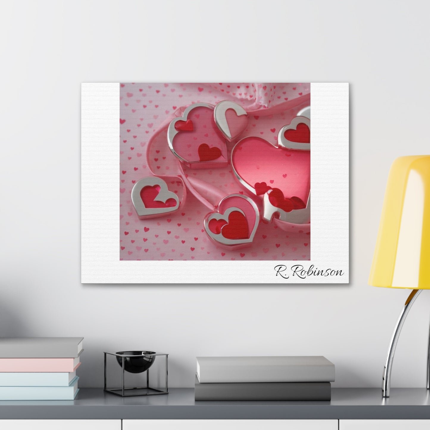 Red Hearts and Pink Satin No 1 Canvas Gallery Wraps