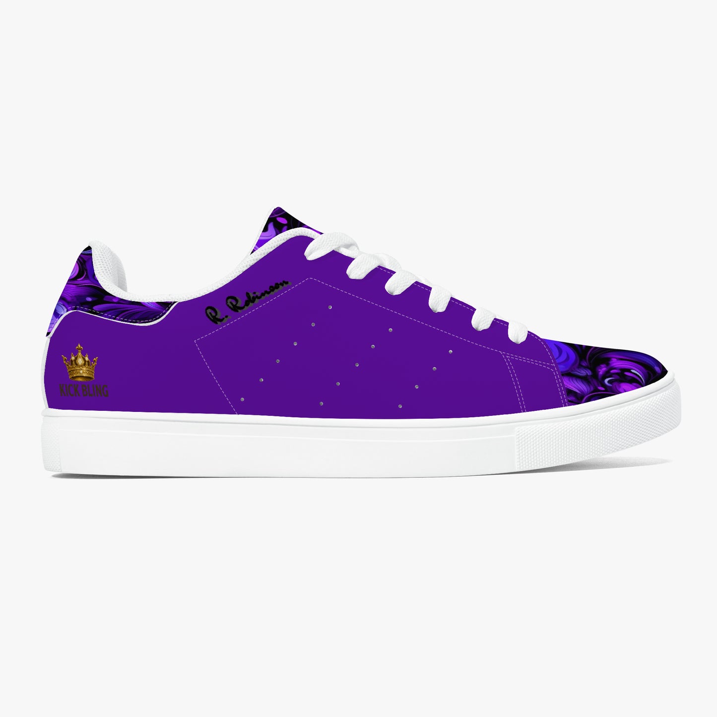 Step into comfort and style with these Elegant Purp print Classic Low-Top Leather Sneakers, designed for everyone. Featuring a striking all-over-print leather upper paired with breathable mesh lining, these unisex sneakers deliver both visual impact and wearability. The soft EVA padded insoles provide cushioning for all-day comfort, while the timeless lace-up closure and classic eyelets ensure a secure, adjustable fit. Perfect for casual wear or making a statement, these sneakers blend contemporary design w