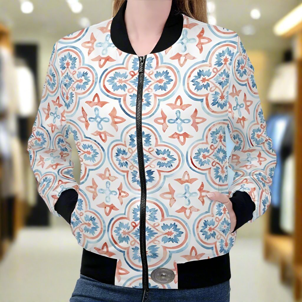 Feel confident and stylish in the Mandela 4 Women’s Bomber Jacket. Handmade with premium polyester blend fabric and reinforced cuffs and waist, this jacket offers the perfect combination of comfort and durability for all your daily occasions. The classic zipper-up closure and 2 roomy front pockets add practicality, while the exquisite sewing and stitching elevate its style. Machine washable for easy care.