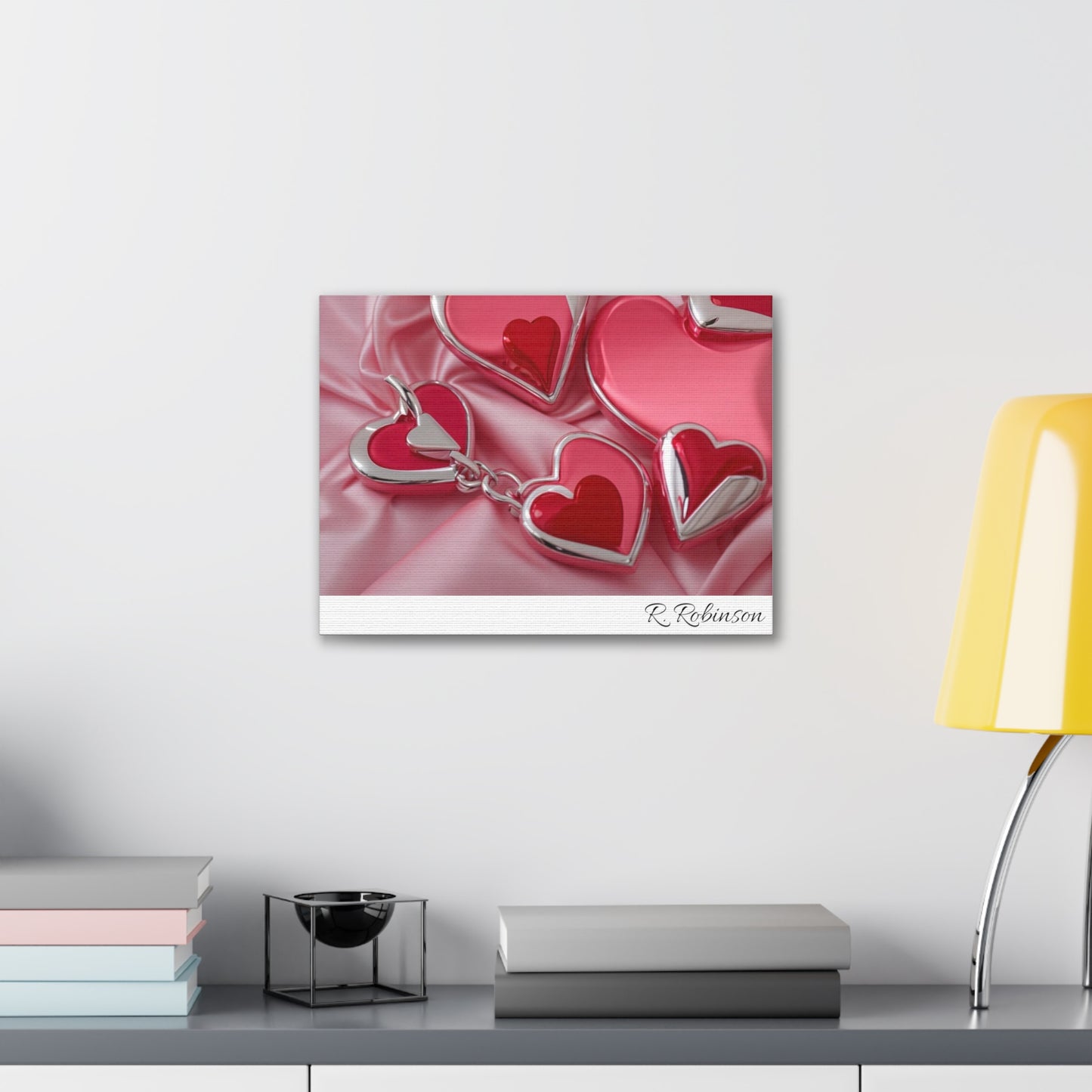 Red Hearts and Pink Satin No 2 Canvas Gallery Wraps