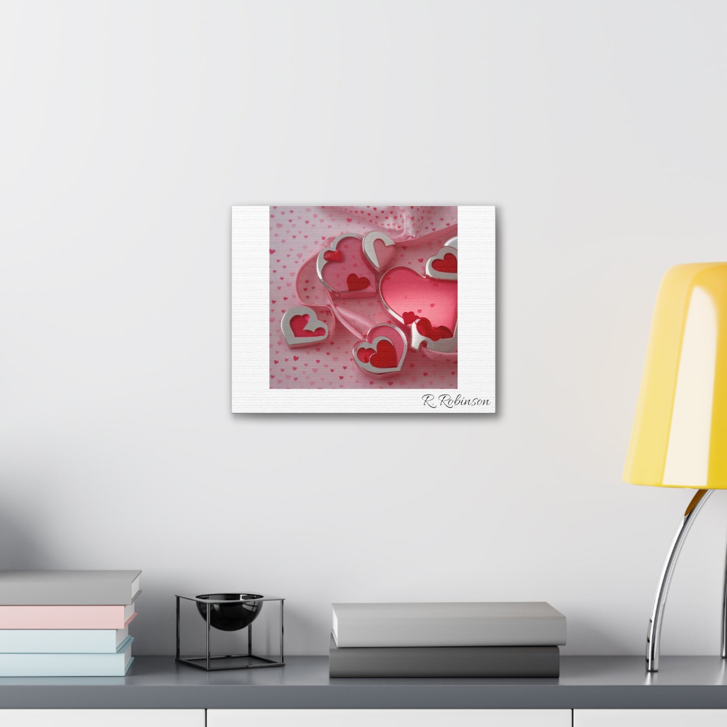 Red Hearts and Pink Satin No 1 Canvas Gallery Wraps