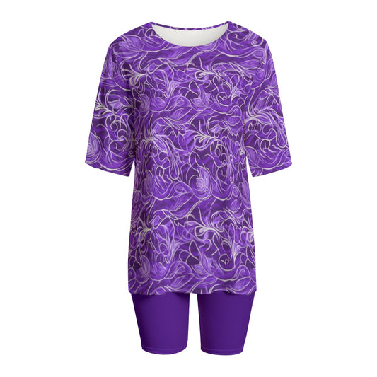 Unleash your whimsical side with our Whimsical White Print Women's T-shirt Set. Made from premium microfiber fabric, this 2-piece set perfectly blends casual and fashionable styles. Its regular fit, crew neck, and short sleeves provide comfort while the black or white stitch adds a touch of elegance. Easy to care for with machine washable instructions.