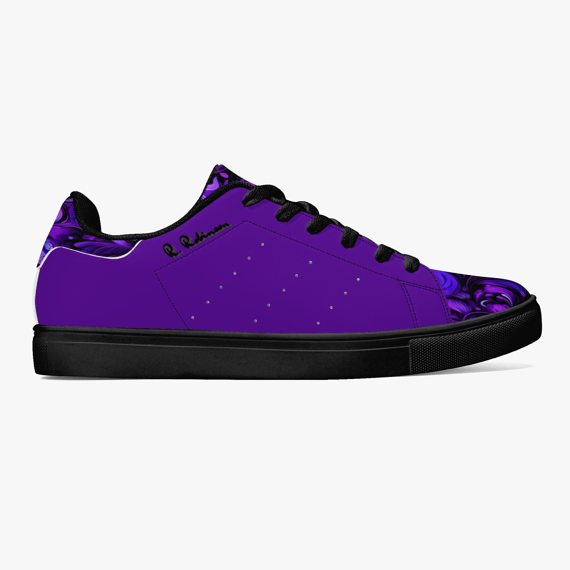 Experience timeless style and comfort with these Elegant Purp print Classic Low-Top Leather Sneakers. Crafted with a soft EVA padded insole, they provide lasting cushioning for all-day wear.