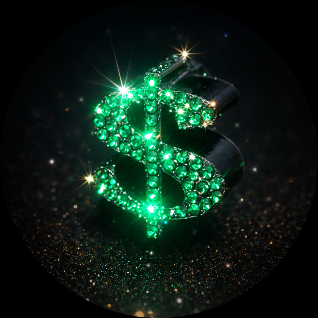 Elevate your sneaker game with Green Money Bling—the dynamic shoe charm that transforms with every step. Watch as premium rhinestones catch light and shift color with movement, creating an eye-catching effect that demands attention. Crafted with non-toxic adhesive and durable 2-3mm stones, this 2.5" × 2" charm stays put through daily wear. Start with the plain version or customize with our separate bling kits to match your style. Built for teens and adults who want their kicks to stand out. Sturdy, long-las