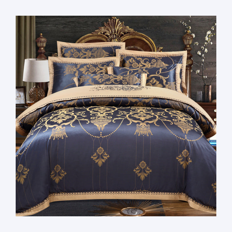 Luxury Jacquard Polycotton Duvet Cover and Bed Sheet Bedding Set