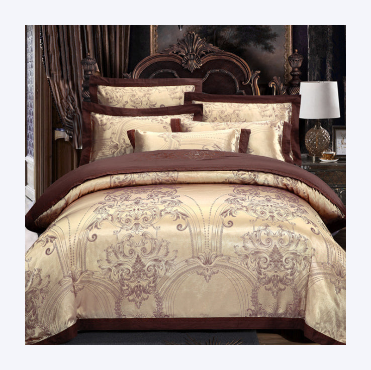 Luxury Jacquard Polycotton Duvet Cover and Bed Sheet Bedding Set