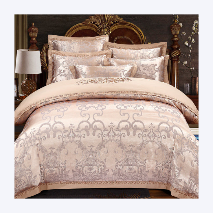 Luxury Jacquard Polycotton Duvet Cover and Bed Sheet Bedding Set