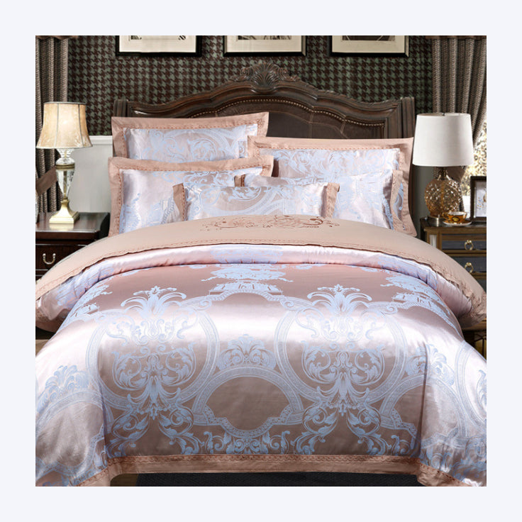 Luxury Jacquard Polycotton Duvet Cover and Bed Sheet Bedding Set