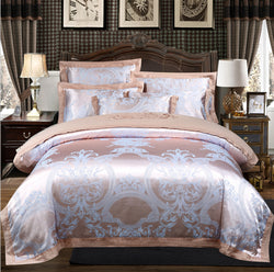 Luxury Jacquard Polycotton Duvet Cover and Bed Sheet Bedding Set