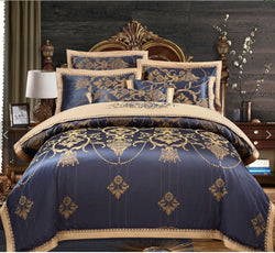 Luxury Jacquard Polycotton Duvet Cover and Bed Sheet Bedding Set