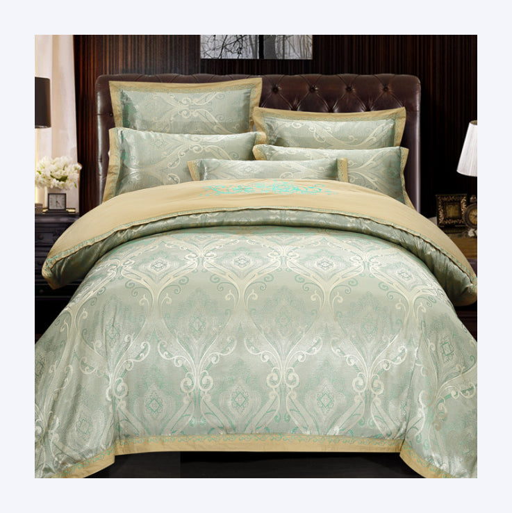 Luxury Jacquard Polycotton Duvet Cover and Bed Sheet Bedding Set