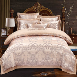 Luxury Jacquard Polycotton Duvet Cover and Bed Sheet Bedding Set