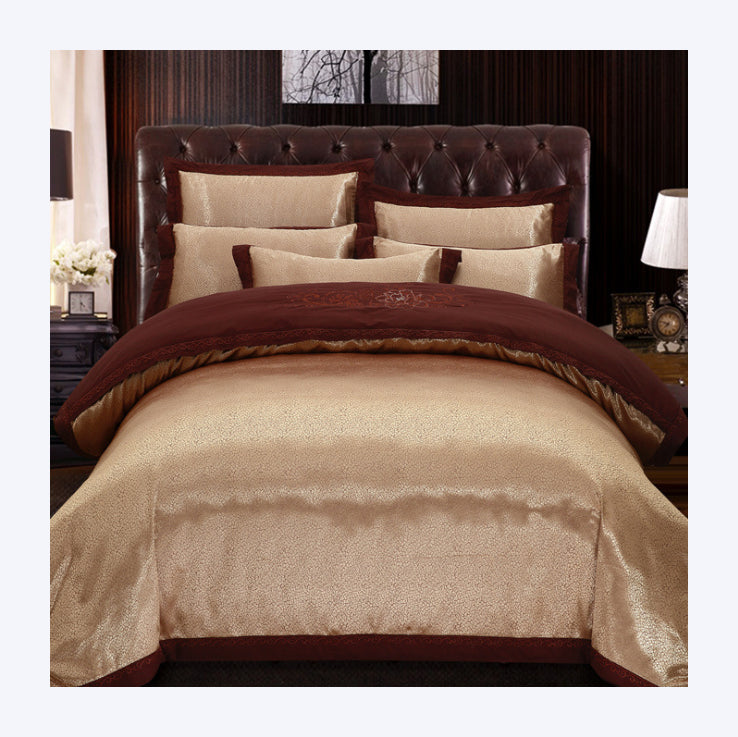 Luxury Jacquard Polycotton Duvet Cover and Bed Sheet Bedding Set