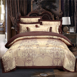 Luxury Jacquard Polycotton Duvet Cover and Bed Sheet Bedding Set