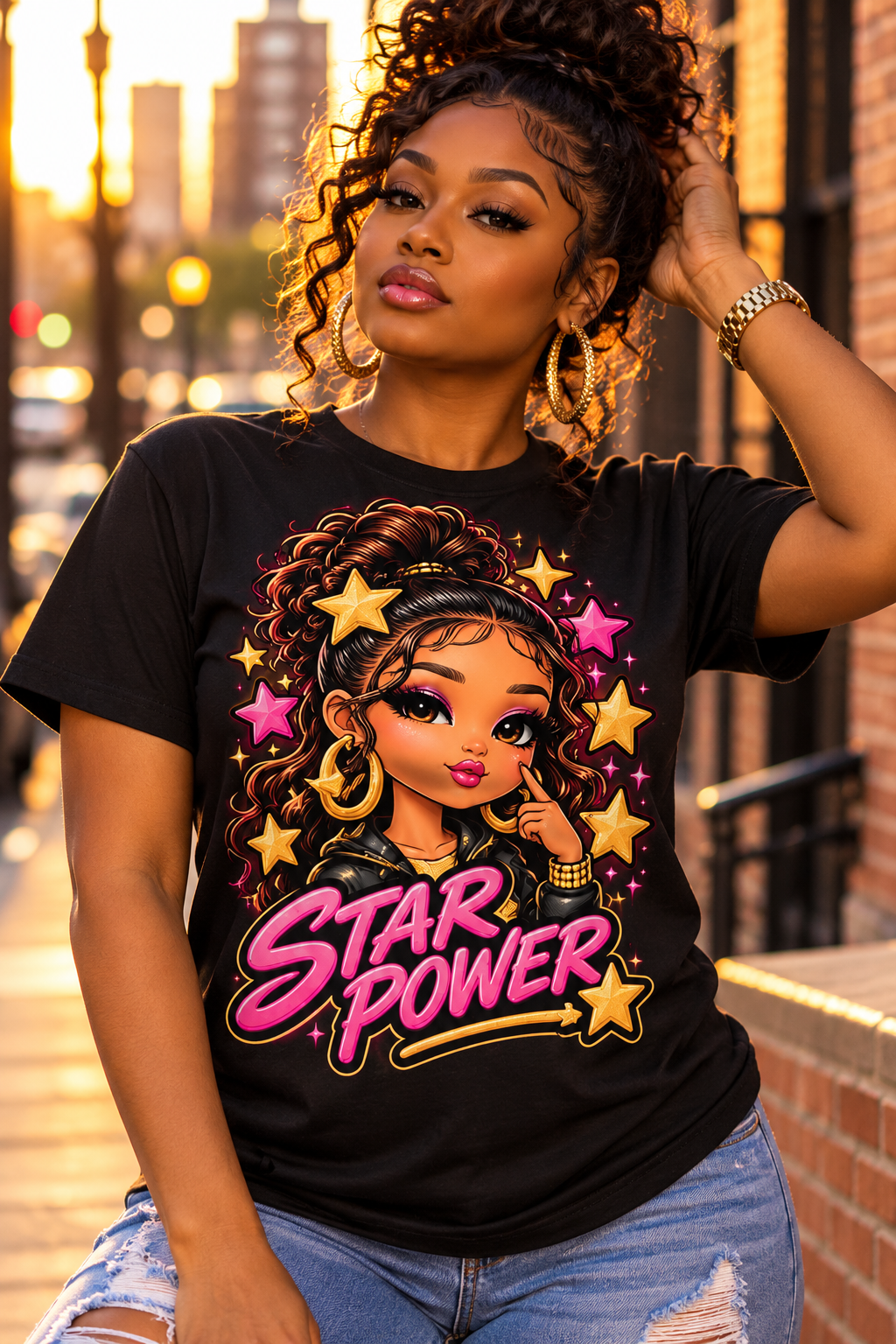 Kick Bling™ CE-005 Star Power Graphic Sweatshirt