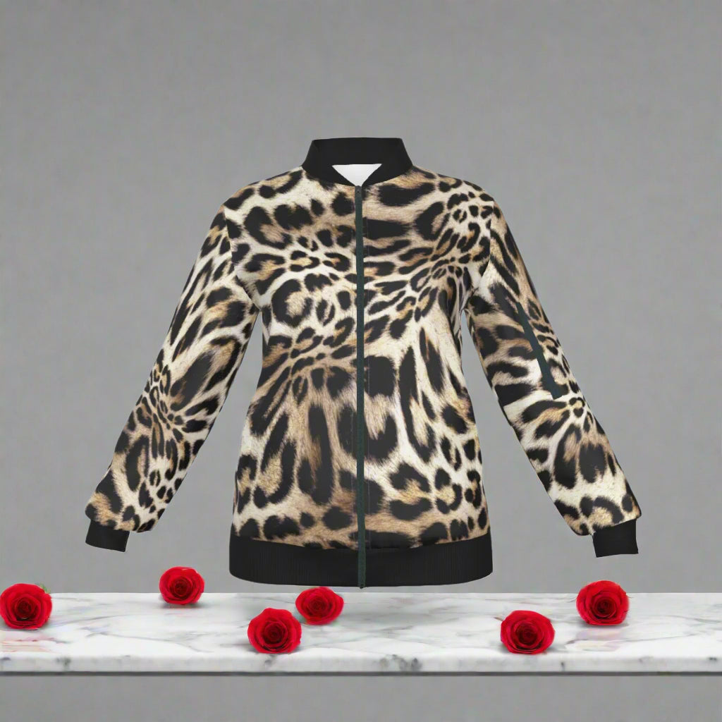 Elevate your style in our 313rd Leopard Women's Jacket. Made with 100% polyester, this regular fit jacket features a decorative zipper on the sleeve and a lightweight fabric of 140g/m². Machine washable and made on demand with no minimum order, this jacket is both convenient and fashionable.