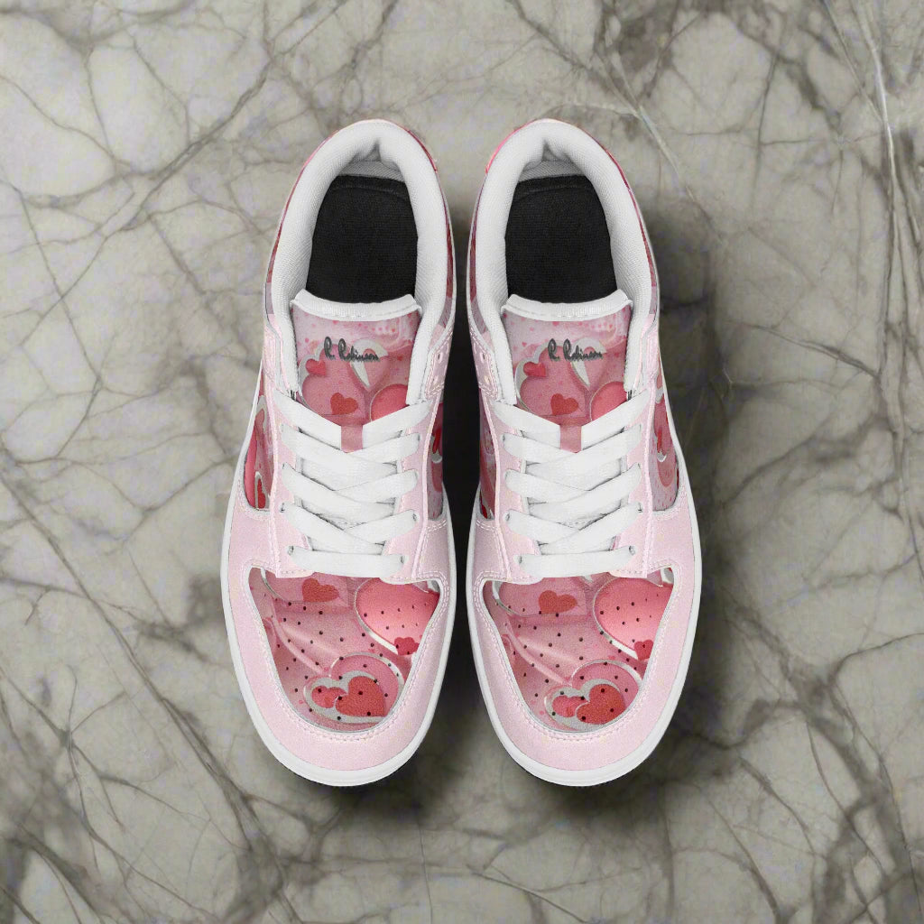 Step up your game with the Love1 Dunk Low-Top Leather Sports Sneakers! Crafted with a sleek leather upper and breathable mesh lining, these kicks keep your feet comfy and cool. The soft EVA padded insoles cushion every step, while the durable rubber outsole delivers grip and long-lasting wear. Perfect for anyone ready to add a playful twist to their sporty style!