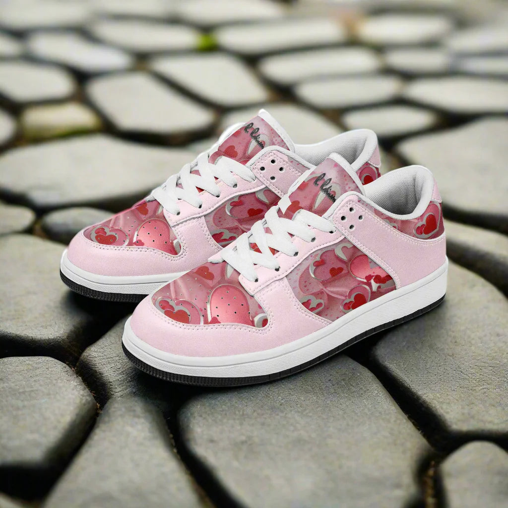 Step up your game with the Love1 Dunk Low-Top Leather Sports Sneakers! Crafted with a sleek leather upper and breathable mesh lining, these kicks keep your feet comfy and cool. The soft EVA padded insoles cushion every step, while the durable rubber outsole delivers grip and long-lasting wear. Perfect for anyone ready to add a playful twist to their sporty style!