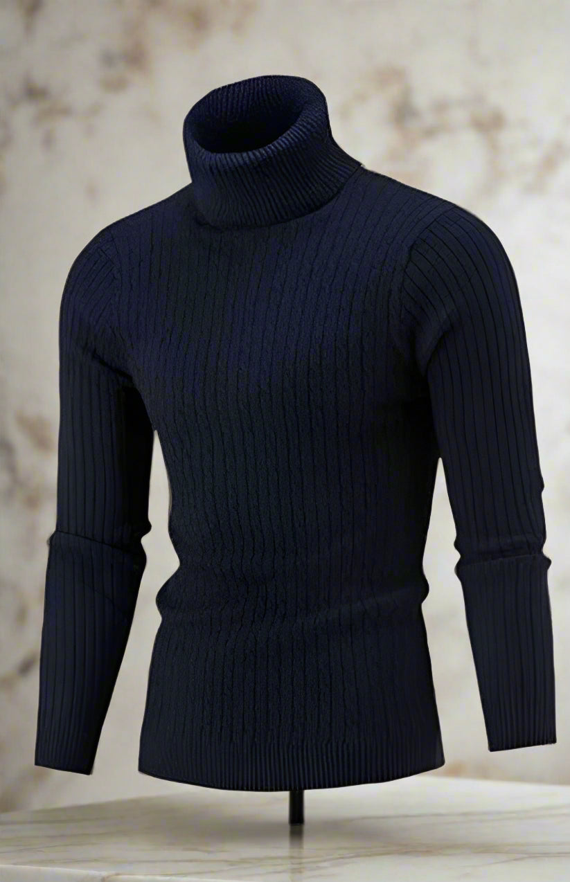 Achieve a smart and stylish look with our Men's Casual Turtleneck Pullover. Made with textured woolen material and a slim fit, this sweater pairs perfectly with shirts and jeans. Its slight stretch adds comfort while its turtleneck design keeps you warm. Perfect for daily wear in cooler months.