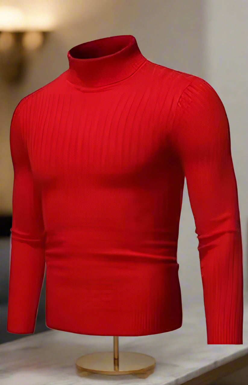 Achieve a smart and stylish look with our Men's Casual Turtleneck Pullover. Made with textured woolen material and a slim fit, this sweater pairs perfectly with shirts and jeans. Its slight stretch adds comfort while its turtleneck design keeps you warm. Perfect for daily wear in cooler months.