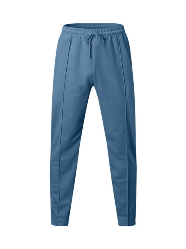 Experience luxurious comfort and sophisticated style with our Men's Creased Loose Fitting Casual Pants. Crafted with high-quality 90% polyester and 10% cotton materials, these pants offer slight elasticity for the perfect fit. The solid pattern and knit weaving make for a versatile, four-season wardrobe staple. Complete with a welt pocket for added convenience.