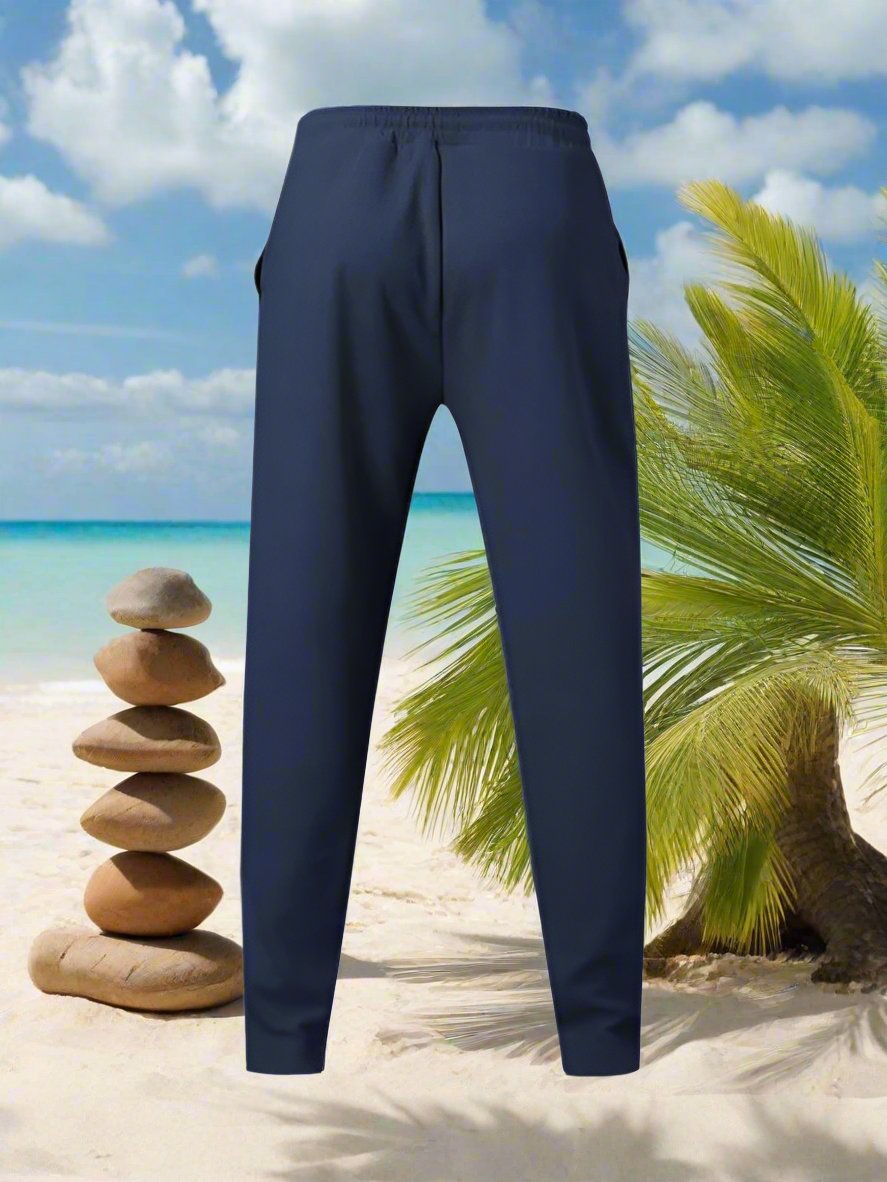 Experience luxurious comfort and sophisticated style with our Men's Creased Loose Fitting Casual Pants. Crafted with high-quality 90% polyester and 10% cotton materials, these pants offer slight elasticity for the perfect fit. The solid pattern and knit weaving make for a versatile, four-season wardrobe staple. Complete with a welt pocket for added convenience.