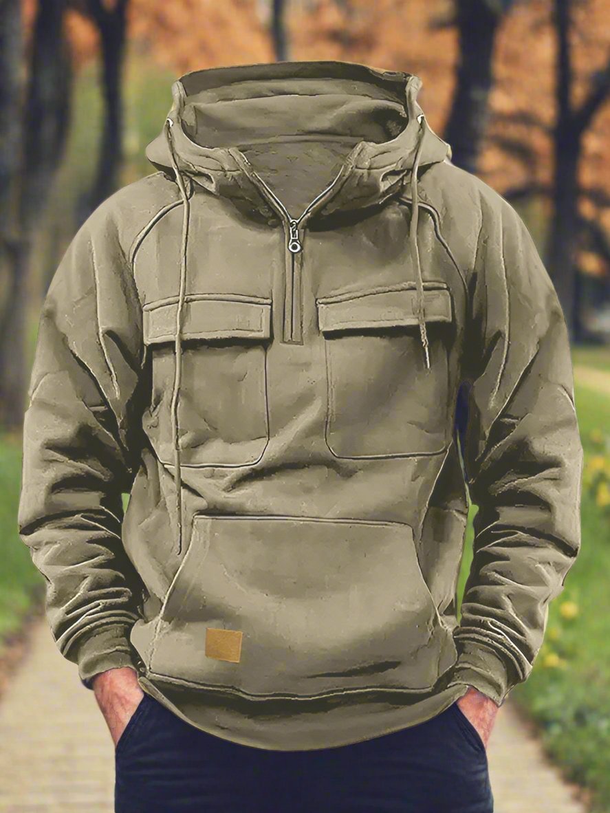 Elevate your style with our Men's hooded leather sweatshirt jacket. The versatile design is perfect for any occasion, adding a pop of color to the dull season. With multiple pockets and a comfortable fit, you can exude confidence and sophistication effortlessly. Use our sizing guide for a perfect fit.