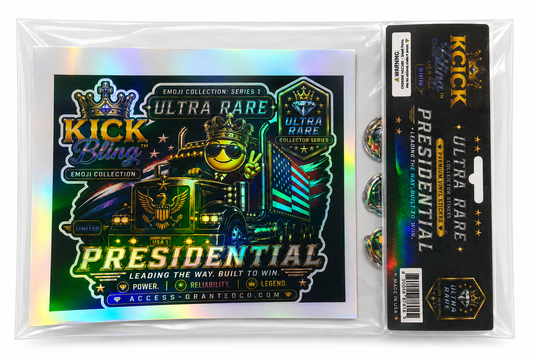Kick Bling Ultra Rare Presidential Holographic Vinyl Sticker Pack Semi Truck Collector Edition