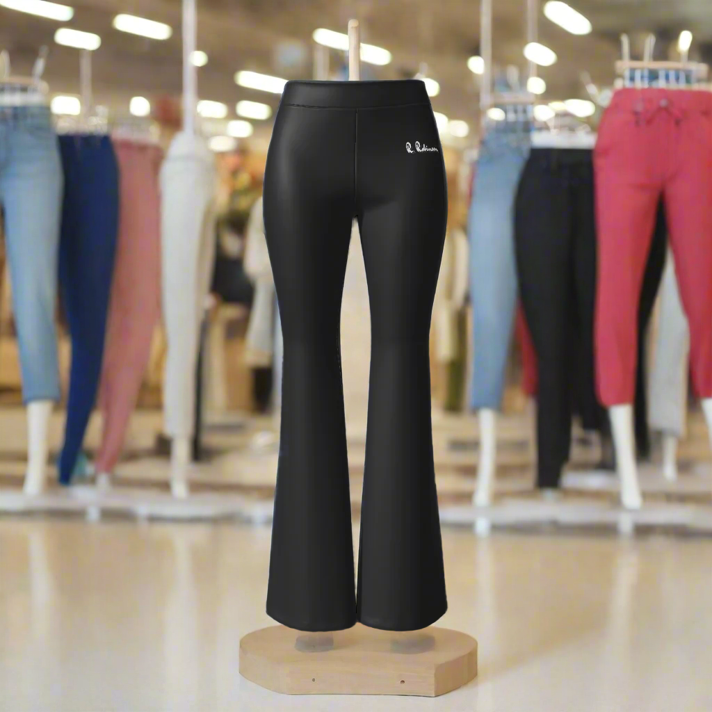 Indulge in luxury and elegance with our Women's Velvet Feel Flare Leg Stretch Pants. Crafted from a soft blend of polyester and spandex, these pants offer moderate stretch for a comfortable fit. Boasting a bodycon model, elastic waist, and mid-rise design, they are perfect for daily casual wear during autumn and winter. Machine washable for easy care.