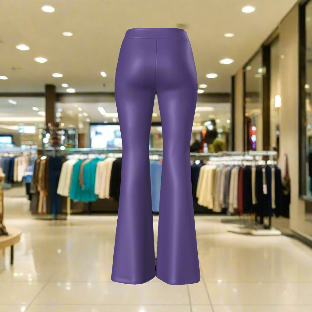 Indulge in luxury and elegance with our Women's Velvet Feel Flare Leg Stretch Pants. Crafted from a soft blend of polyester and spandex, these pants offer moderate stretch for a comfortable fit. Boasting a bodycon model, elastic waist, and mid-rise design, they are perfect for daily casual wear during autumn and winter. Machine washable for easy care.