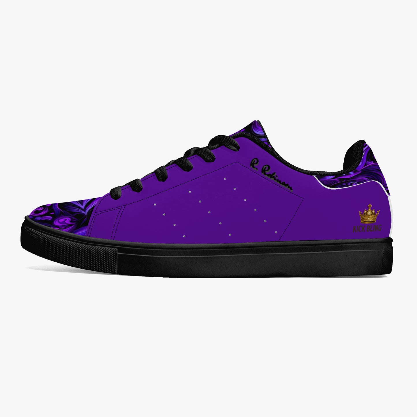 Step into comfort and style with these Elegant Purp print Classic Low-Top Leather Sneakers, designed for everyone. Featuring a striking all-over-print leather upper paired with breathable mesh lining, these unisex sneakers deliver both visual impact and wearability. The soft EVA padded insoles provide cushioning for all-day comfort, while the timeless lace-up closure and classic eyelets ensure a secure, adjustable fit. Perfect for casual wear or making a statement, these sneakers blend contemporary design w