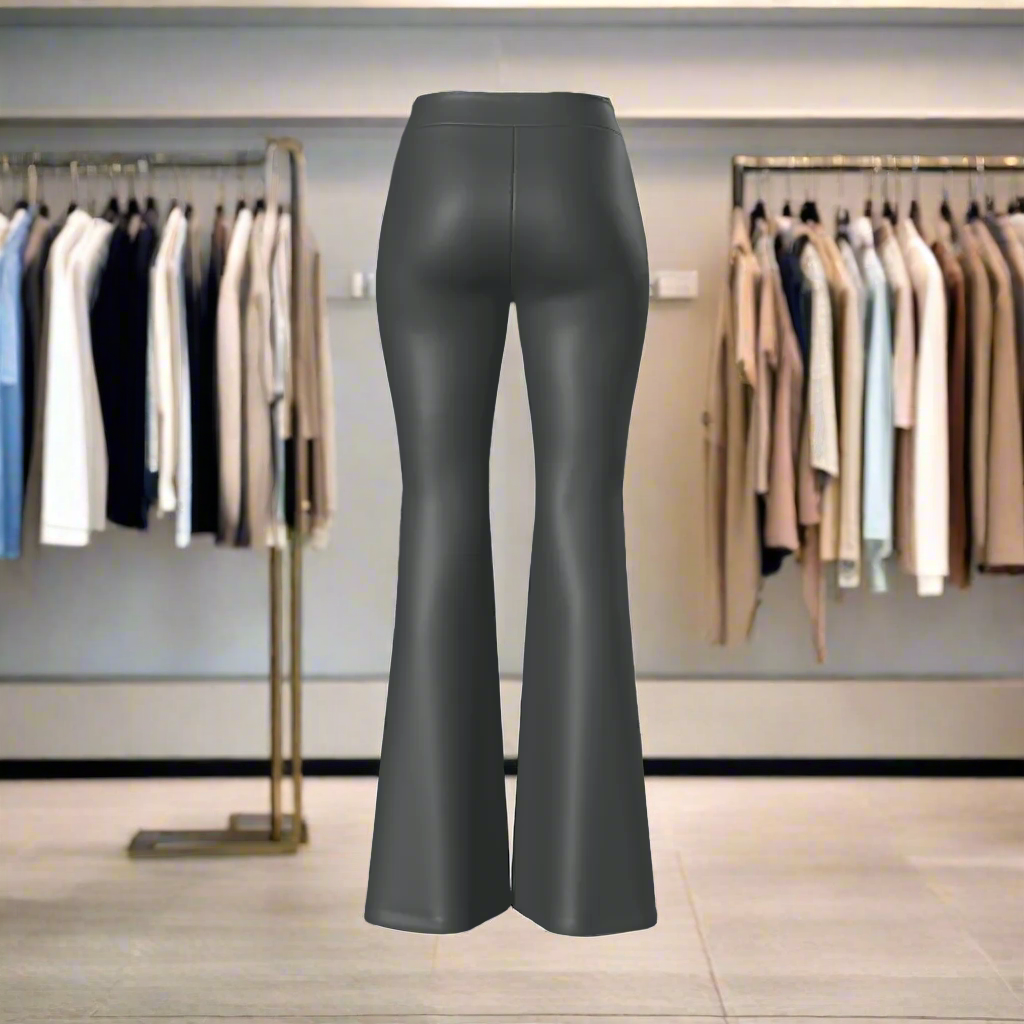 Indulge in luxury and elegance with our Women's Velvet Feel Flare Leg Stretch Pants. Crafted from a soft blend of polyester and spandex, these pants offer moderate stretch for a comfortable fit. Boasting a bodycon model, elastic waist, and mid-rise design, they are perfect for daily casual wear during autumn and winter. Machine washable for easy care.