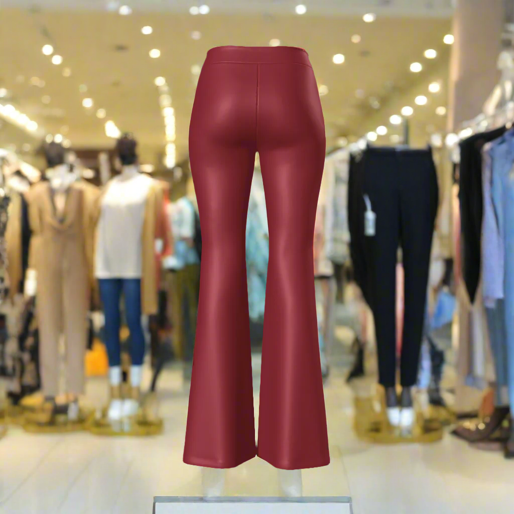 Indulge in luxury and elegance with our Women's Velvet Feel Flare Leg Stretch Pants. Crafted from a soft blend of polyester and spandex, these pants offer moderate stretch for a comfortable fit. Boasting a bodycon model, elastic waist, and mid-rise design, they are perfect for daily casual wear during autumn and winter. Machine washable for easy care.