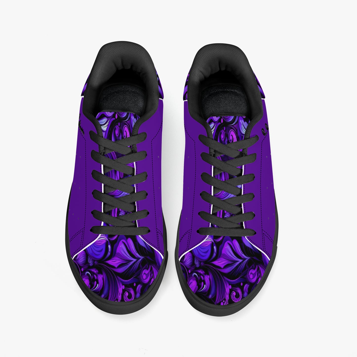 Step into comfort and style with these Elegant Purp print Classic Low-Top Leather Sneakers, designed for everyone. Featuring a striking all-over-print leather upper paired with breathable mesh lining, these unisex sneakers deliver both visual impact and wearability. The soft EVA padded insoles provide cushioning for all-day comfort, while the timeless lace-up closure and classic eyelets ensure a secure, adjustable fit. Perfect for casual wear or making a statement, these sneakers blend contemporary design w