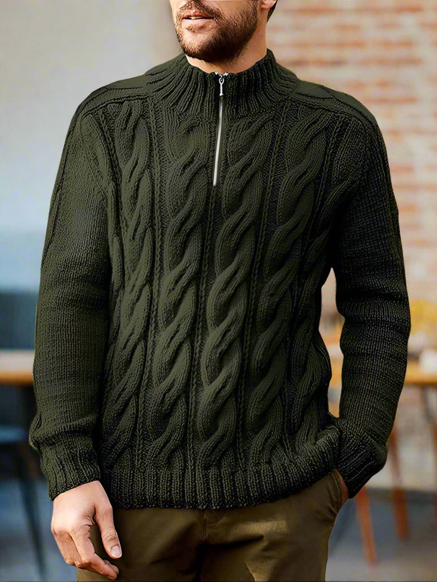 This men's long sleeve sweater is the perfect addition to your autumn-winter wardrobe. Crafted from 10% polyester and 90% acrylic, it is lightweight and cozy. Featuring a half turtleneck and zipper closure, it offers a stylish and comfortable fit. True to size, it will help you look great and feel confident and handsome.