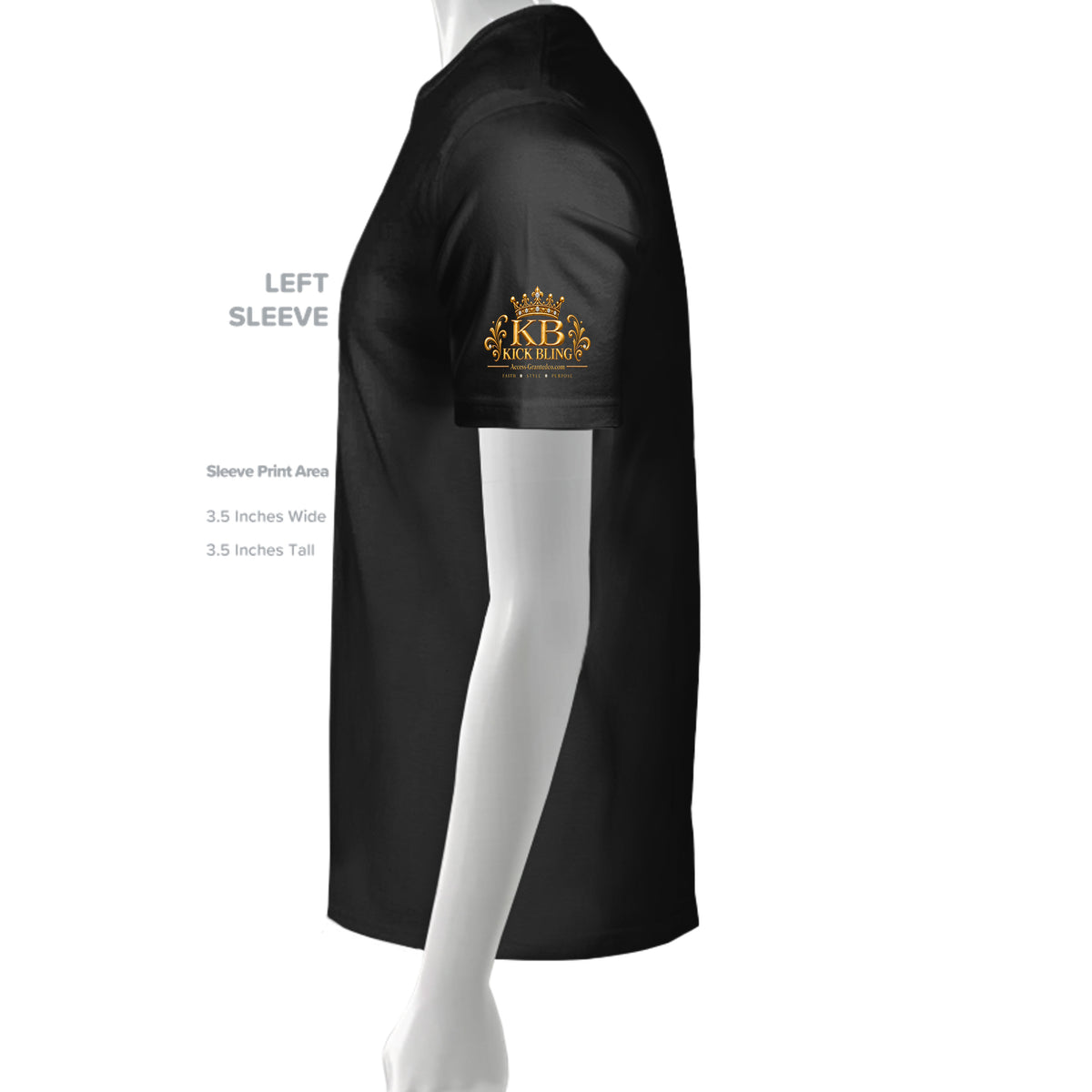 Kick Bling CE-001 T-shirt left sleeve detail