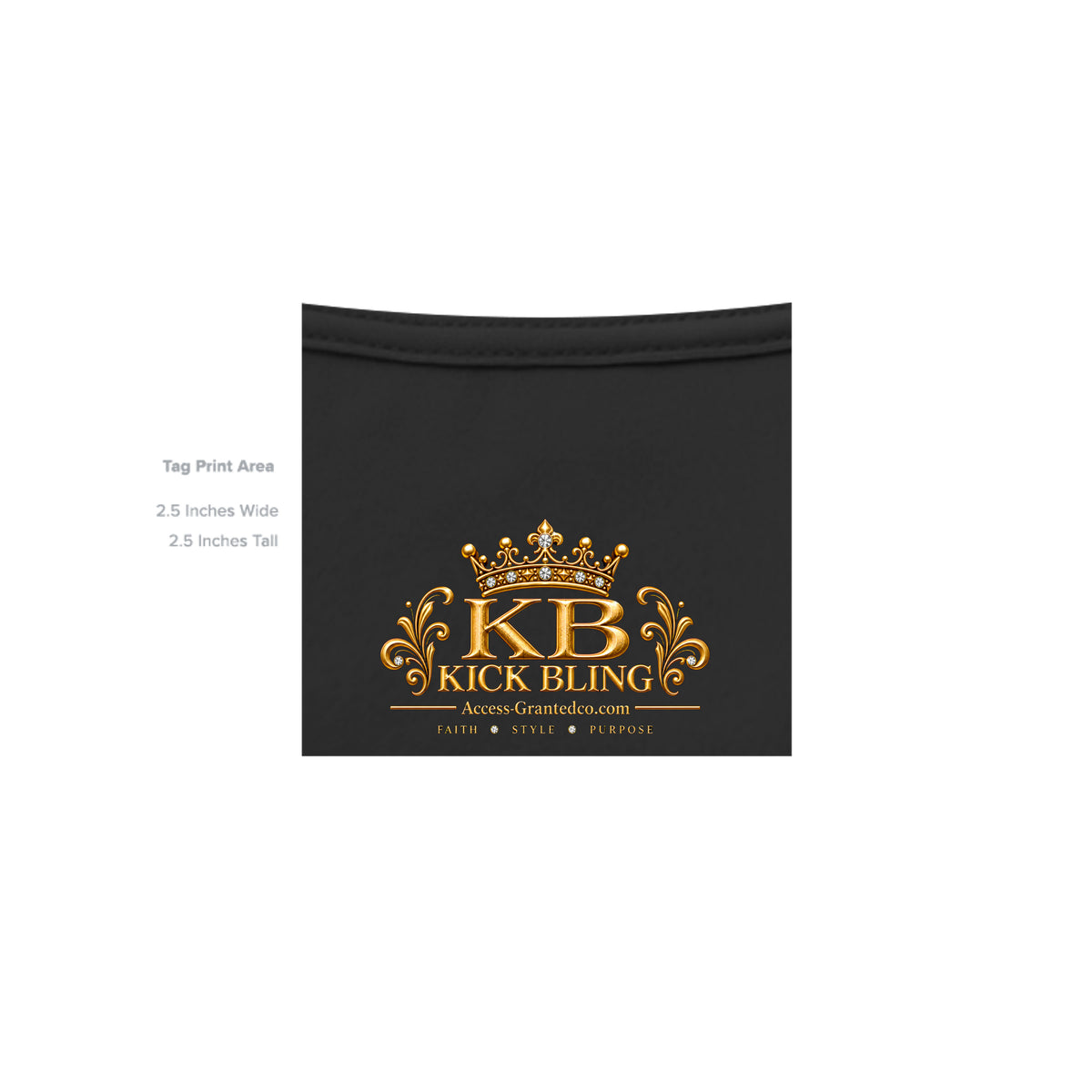 Kick Bling graphic T-shirt inside neck label detail