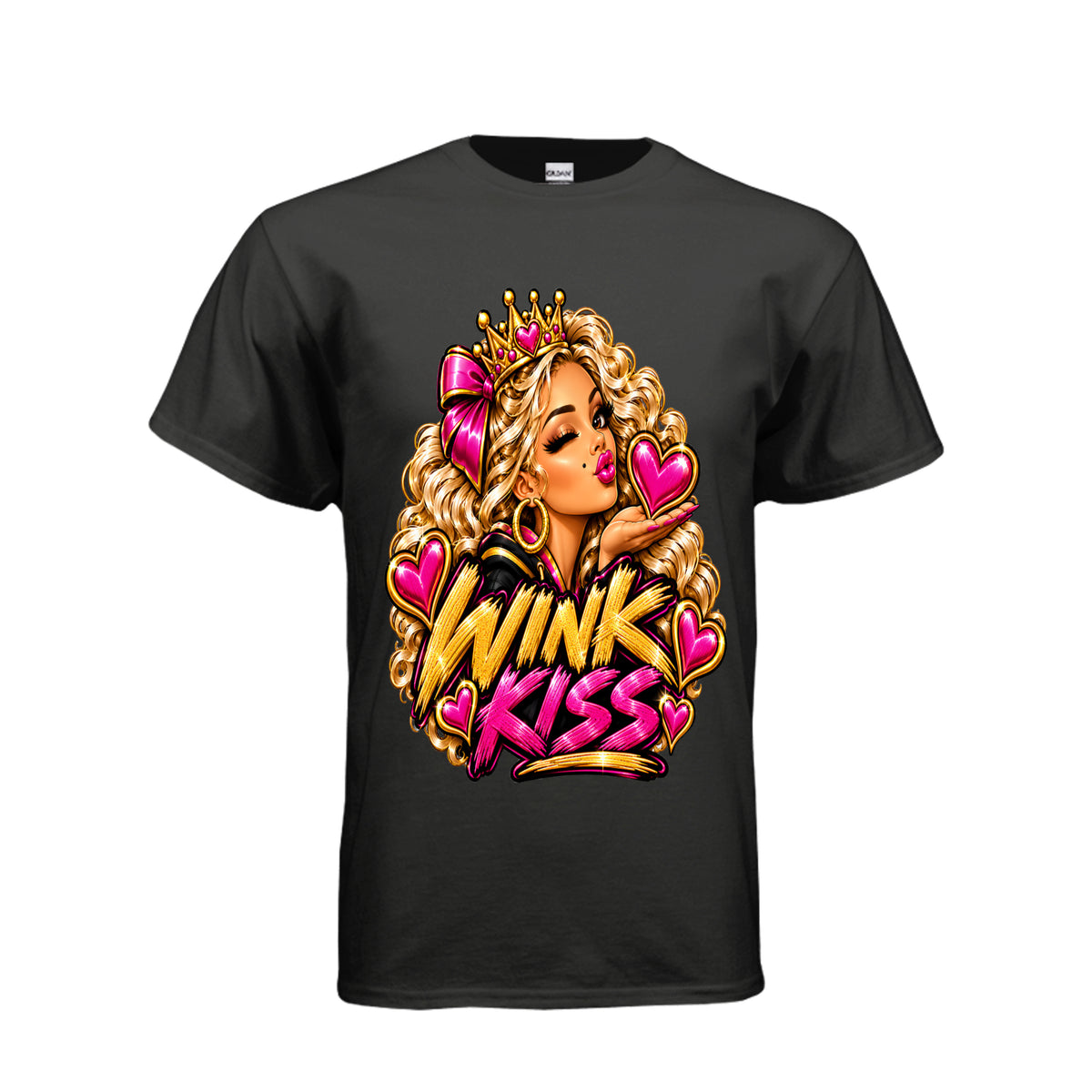 Kick Bling CE-003 Wink Kiss graphic T-shirt front design