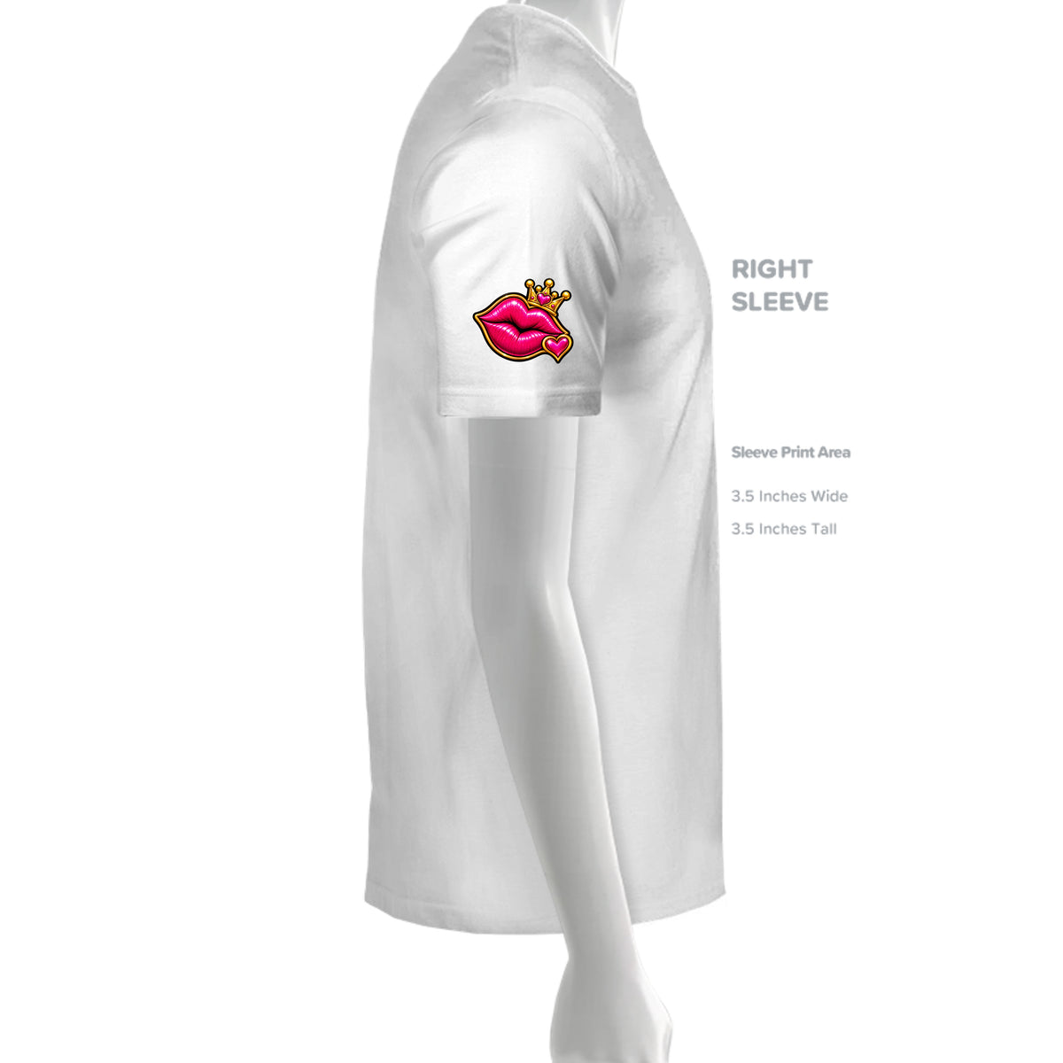 Right sleeve graphic detail of Kick Bling CE-003 Wink Kiss T-shirt